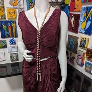 Very Long beaded one of a kind necklace earrings set